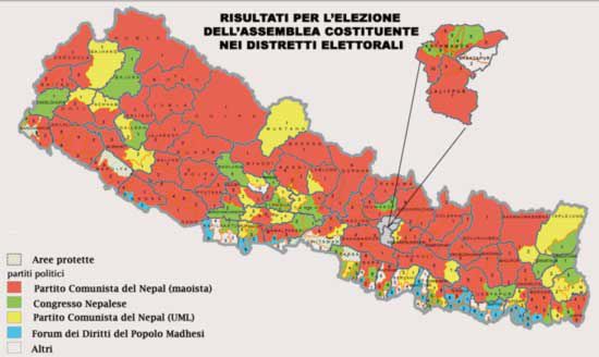 Nepal, mappa elettorale