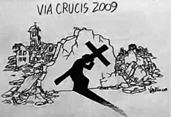 Vignetta di Vauro, Anno Zero, 9 aprile 2009